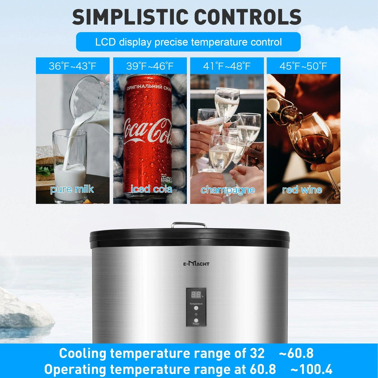 Chill Your Drinks in Style: 1.8 Cu.Ft Beverage Cooler with Wheels & Display