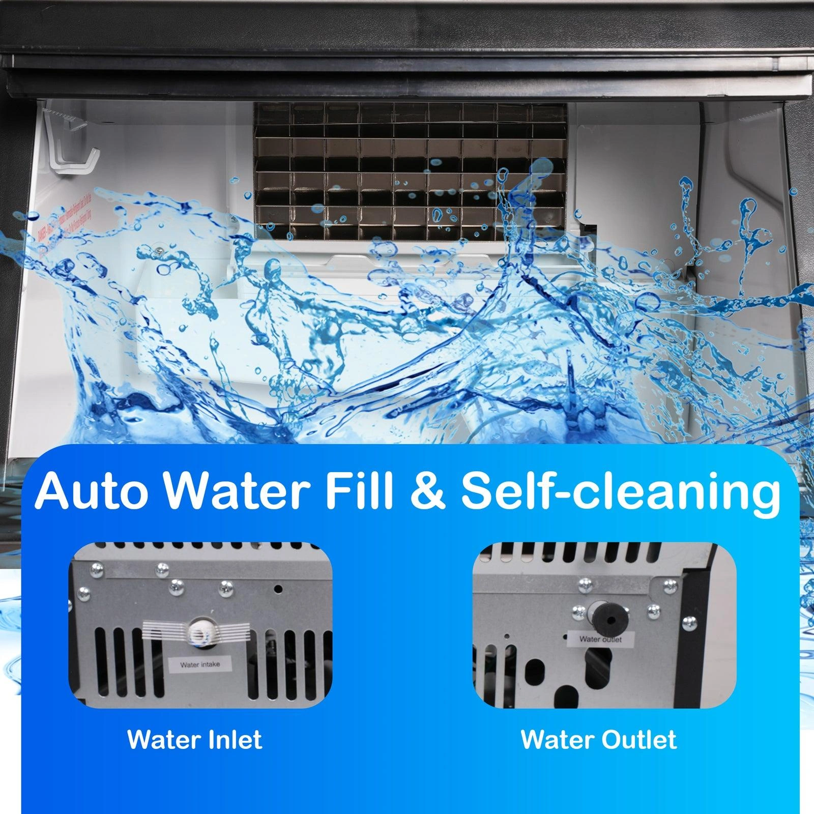 Chill Out: Stainless Steel Ice Maker - 100lbs of Fresh Ice, Ready in 24 Hours!